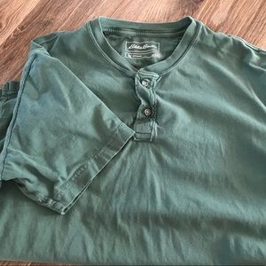 Blue/green V neck shirt